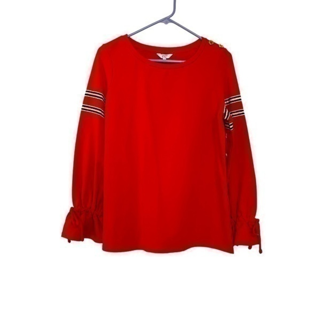 Crown & Ivy Red Long Sleeved Shirt with Bell Sleeves - Size Small NWOT